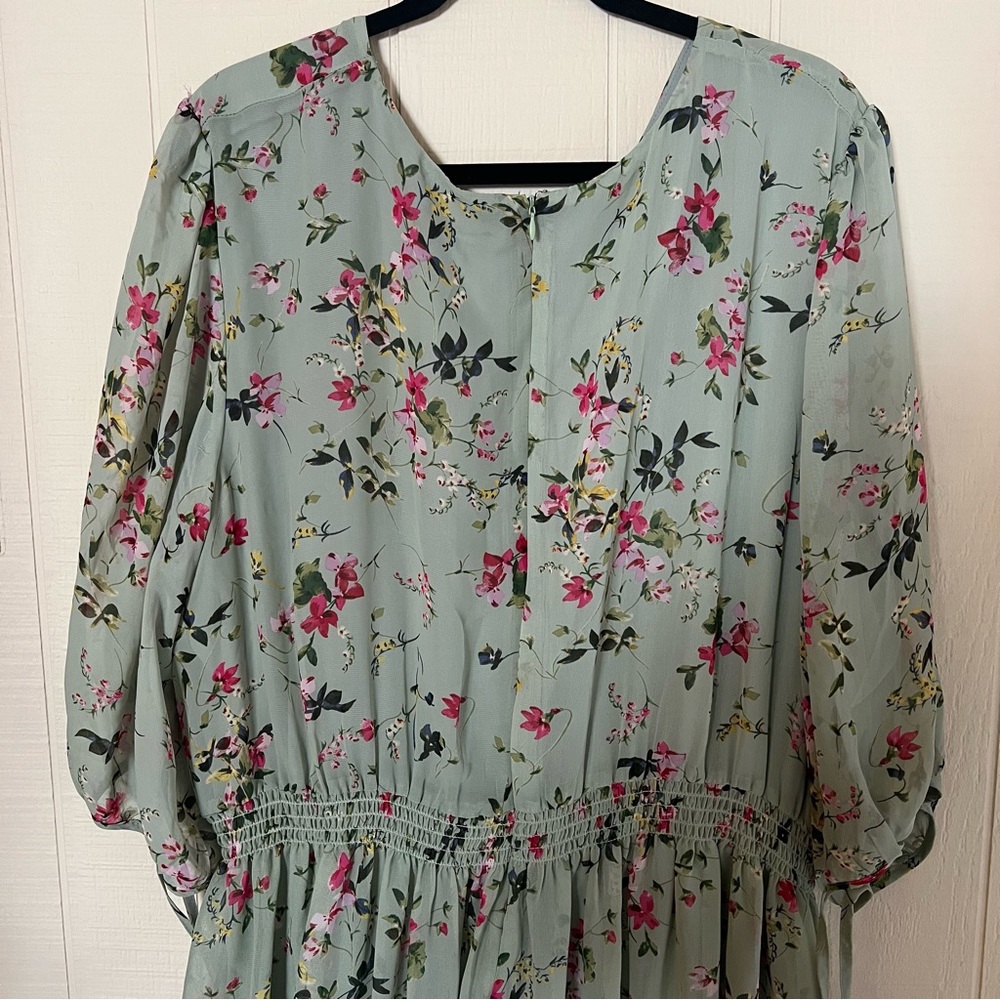 Taylor Dresses green floral chiffon dress 22W plus size NWT - Picture 8 of 15